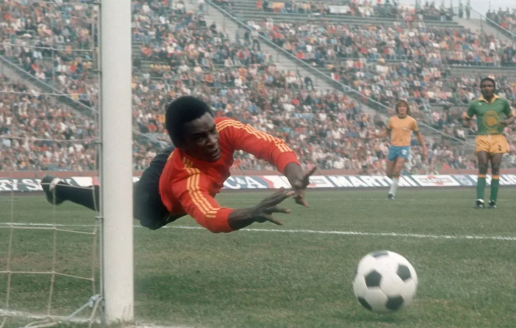 Zaire (dnes Demokratická republika Kongo) proti Brazílii na fotbalovém MS 1974